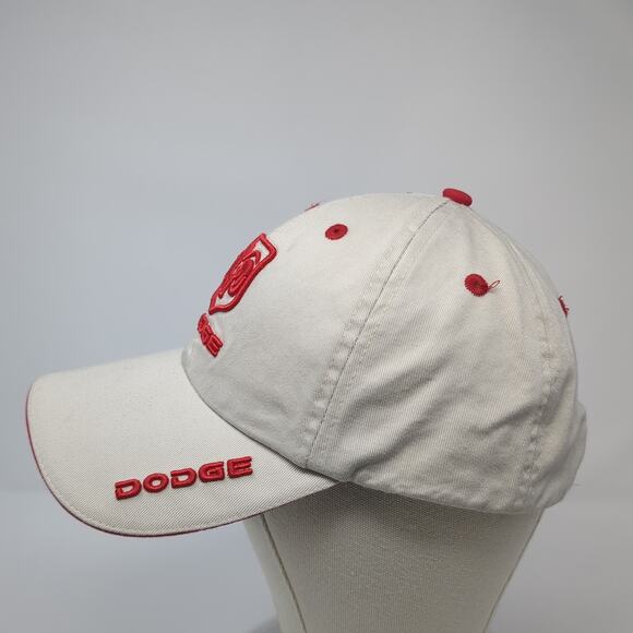 Dodge Logo Strapback Hat Beige One Size Adjustable Solid Embroidered - Picture 5 of 11